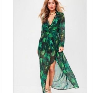 Green floral dress